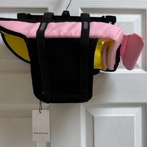 Maxbone Pink & Yellow Dog Life Jacket - Secure Floatation Vest